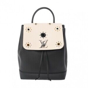 Louis Vuitton Lockme Backpack Studs Black White Leather Daypack